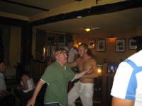 Is there a fire ? Where has your shirt gone ?