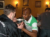 Jonesy and Foxy battle it out for the amber nectar