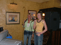 The girls singing for the boys