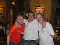 Fabien Barthez, Darius and Wayne Rooney at the Sheps