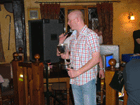 Jamy Cox being presented with the Division 4 League Cup